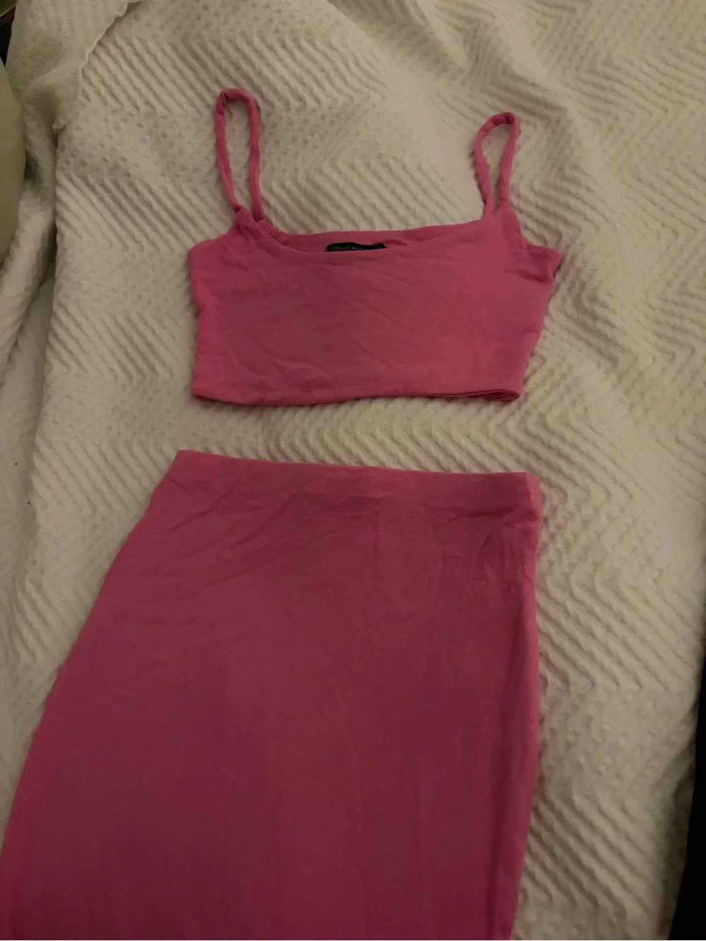 naked wardrobe Pink High-Rise Midi Pencil Skirt